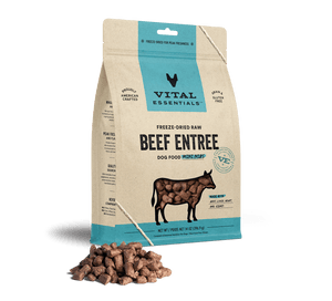 Vital Essentials Freeze Dried Raw Beef Entree Dog Food Mini Nibs