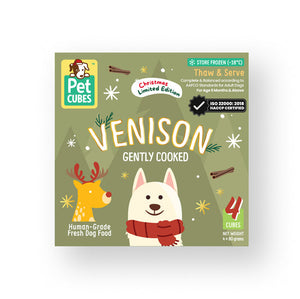 [X'mas Special] PetCubes Gently Cooked Dog Food - Venison